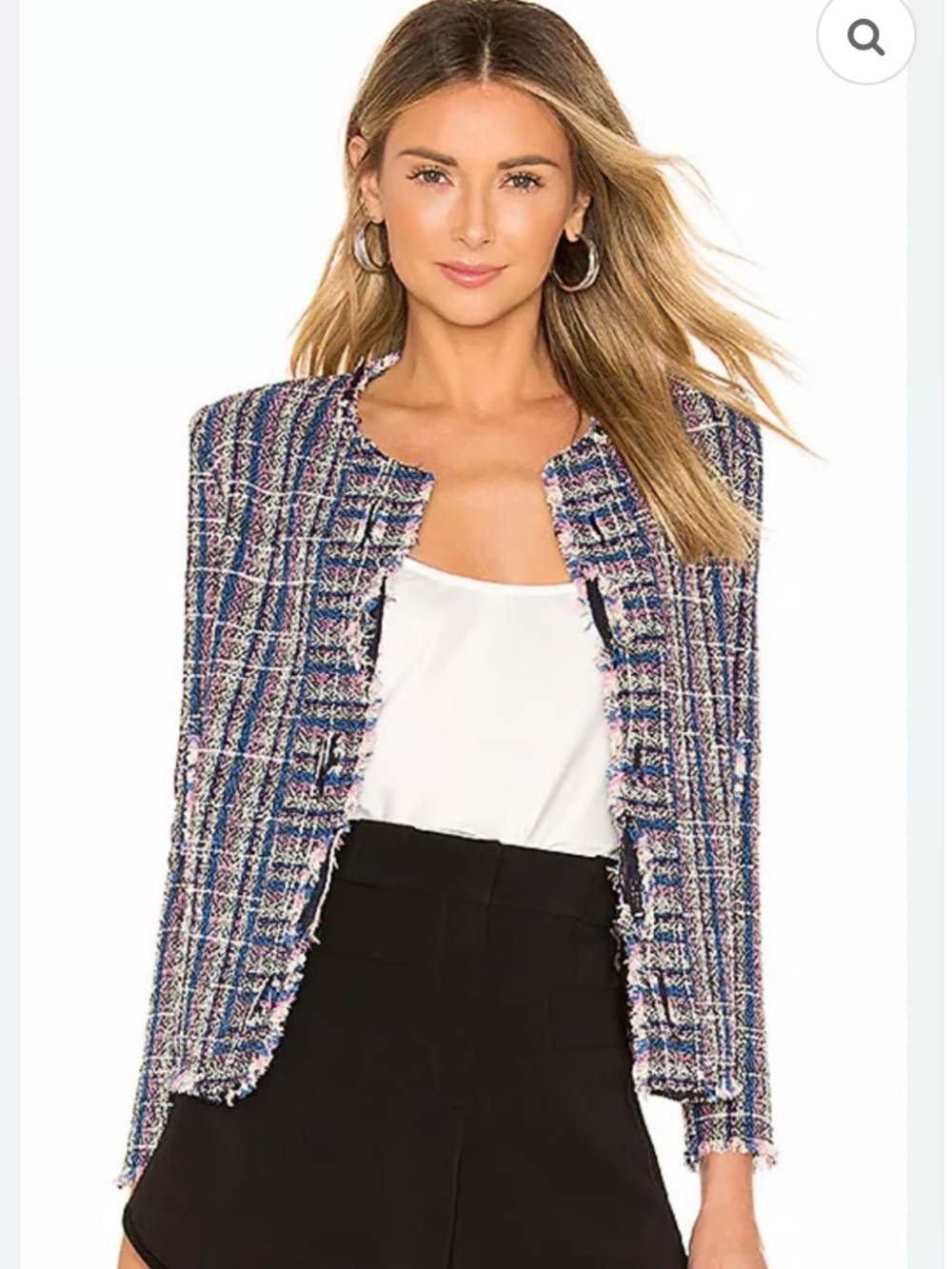 IRO Paris Frannie Multicolor Tweed Fringe Jacket Blazer Size 4